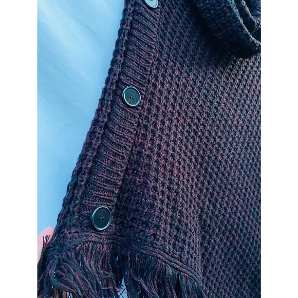 INC Chunky Knit Turtle Neck Poncho - Picture 2 of 8